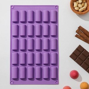 Форма для шоколада Доляна «Батончик», 27,5x17,5 см, 30 ячеек (4x2x1,5 см), цвет МИКС