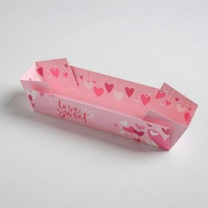 Коробочка для макарун с PVC крышкой «Love is sweet», 19,5 х 5 х 4,5 см