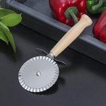 Нож для пиццы и теста Доляна «Классик», 18,5 см, ребристый