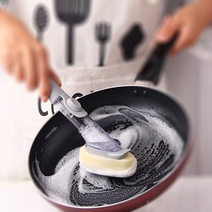 Щетка для мытья посуды Automatically Add Cleaner WOK Brush