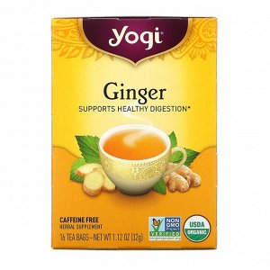 Yogi Tea, Organic Ginger, 16 Tea Bags, 1.12 oz (32 g)