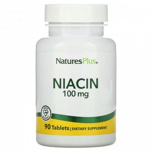 Nature's Plus, ниацин, 100 мг, 90 таблеток