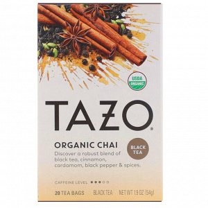 Tazo Teas, Органический чай, черный чай, 20 чайных пакетиков, 54 г (1,9 унций)