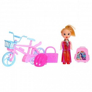 Кукла малышка «Катя» с велосипедом и аксессуарами МИКС