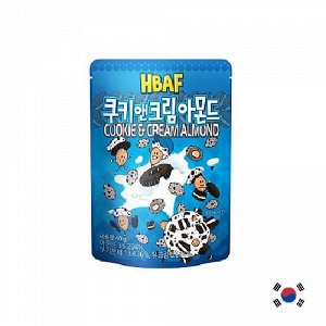 HBAF Cookie & Cream Almond 40g - Корейские орешки сливки и печенье. Миндаль