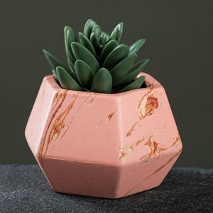 Кашпо керамическое "Ромб" 10*10*6, розовое