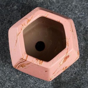 Кашпо керамическое "Ромб" 10*10*6, розовое