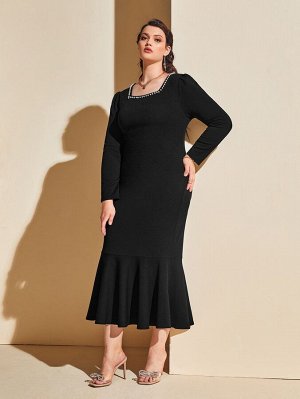 Платье Plus Size с оборками