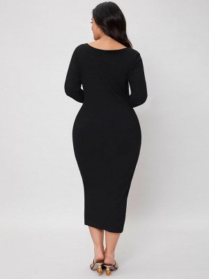 Одноцветный Элегантный Платья Plus Size