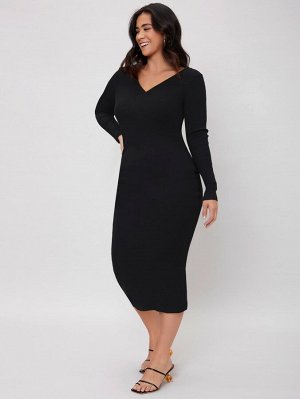 Одноцветный Элегантный Платья Plus Size