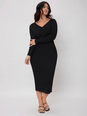 Одноцветный Элегантный Платья Plus Size