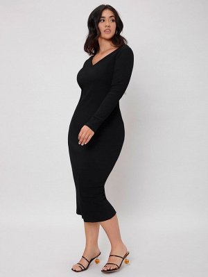 Одноцветный Элегантный Платья Plus Size