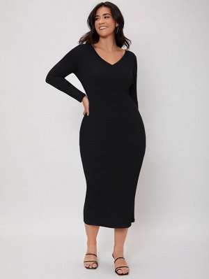 Одноцветный Элегантный Платья Plus Size