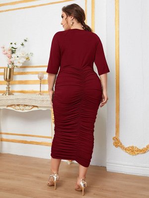 Облегающее платье Plus Size со сборками