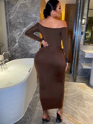 SXY Облегающее платье с открытыми плечами