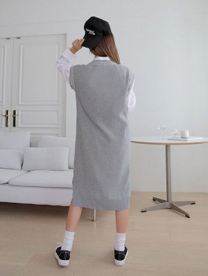 DAZY Платье-свитер в полоску вязаный без блузки