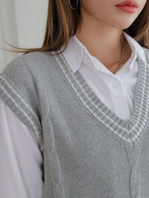 DAZY Платье-свитер в полоску вязаный без блузки