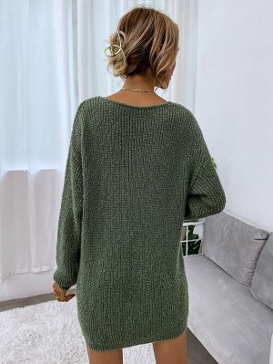 Вязаный свитер в рубчик