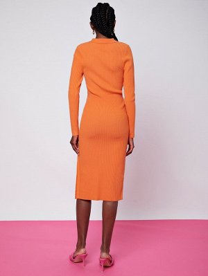 X Penelope Ping Платье-свитер высоким разрезом пуговица