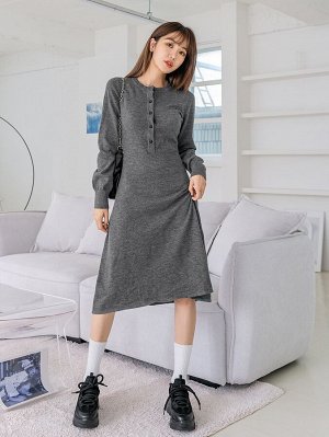 DAZY Платье-свитер на пуговицах