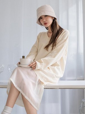 DAZY Платье-свитер с сетчатой отделкой