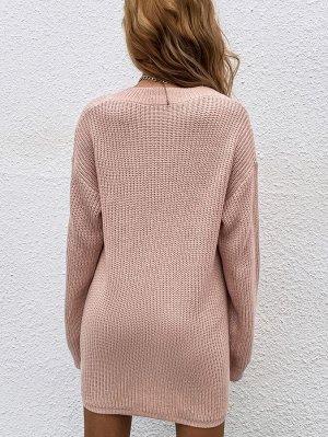 Платье-свитер с карманом без пояса
