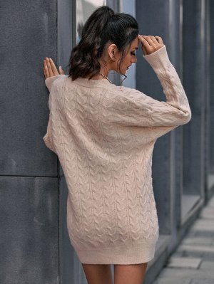 Платье-свитер вязаный без пояса