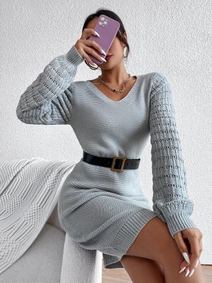 Облегающее платье-свитер вязаный без пояса