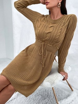 Платье-свитер вязаный на кулиске