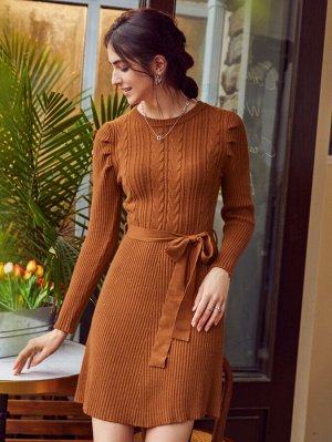 Simplee платье-свитер с поясом