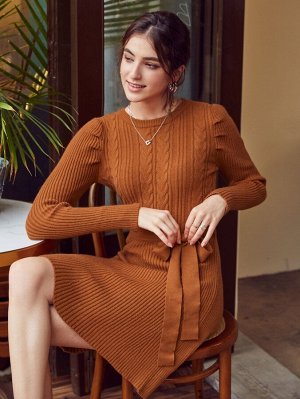 Simplee платье-свитер с поясом