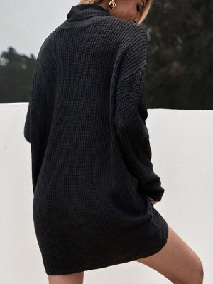 Платье-свитер с высоким воротником