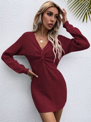 Платье-свитер с драпировкой