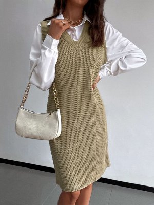 SheIn Платье-свитер без рукавов без пояса