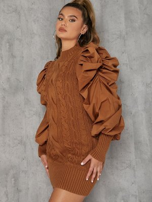Вязаное облегающее платье-свитер