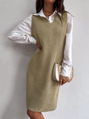 SheIn Платье-свитер без рукавов без пояса