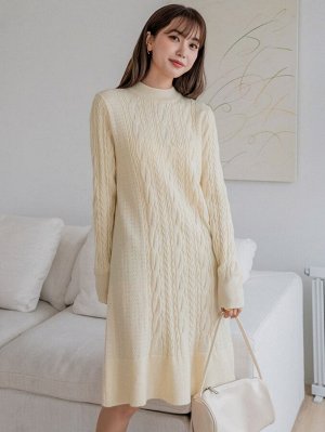DAZY Платье-свитер вязаный с воротником-стойкой