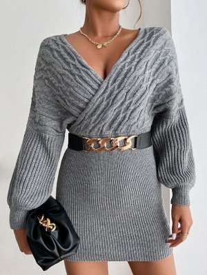 Платье-свитер с v-образным вырезом