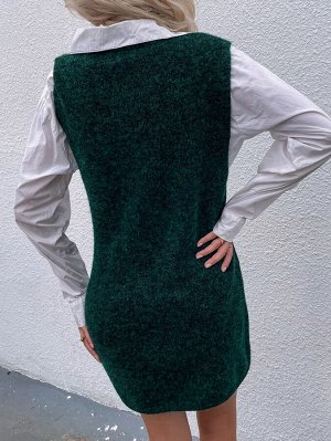 Платье-свитер без рукавов без пояса