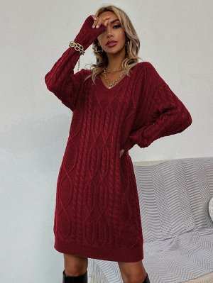 Платье-свитер вязаный без пояса