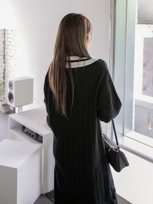 DAZY Платье-свитер в полоску с отделкой