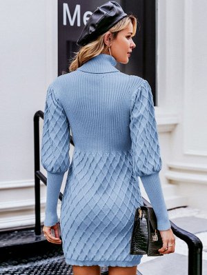 Simplee Платье-свитер с высоким воротником