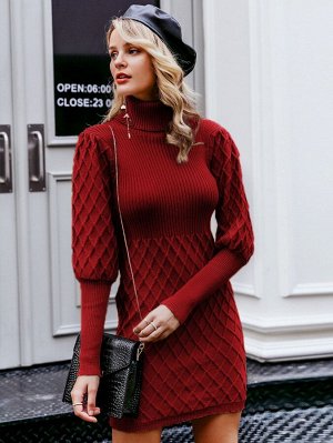 Simplee Платье-свитер с высоким воротником