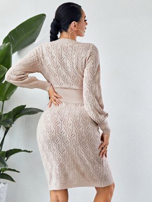 Платье-свитер вязаный