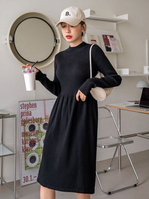 DAZY Платье-свитер с воротником-стойкой