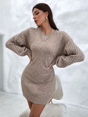 Платье-свитер с узором аргайл без пояса