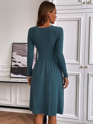 Платье-свитер с драпировкой Плиссированный