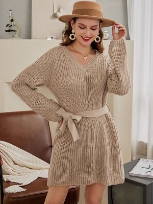 SheIn Simplee Платье с рукавом-регланом и поясом