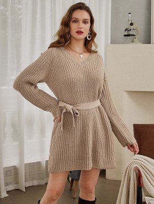 SheIn Simplee Платье с рукавом-регланом и поясом