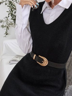 SheIn Платье-свитер с v-образным вырезом